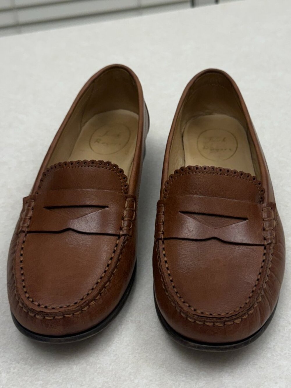 Jack Rogers Brown Leather Penny Loafers Size 7 Classic